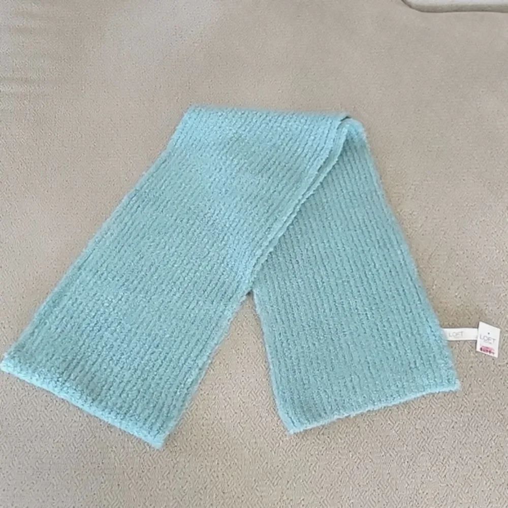 LOFT Outlet Light Turquoise Fuzzy Winter Scarf